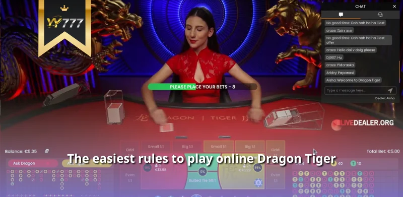 The easiest rules to play online Dragon Tiger